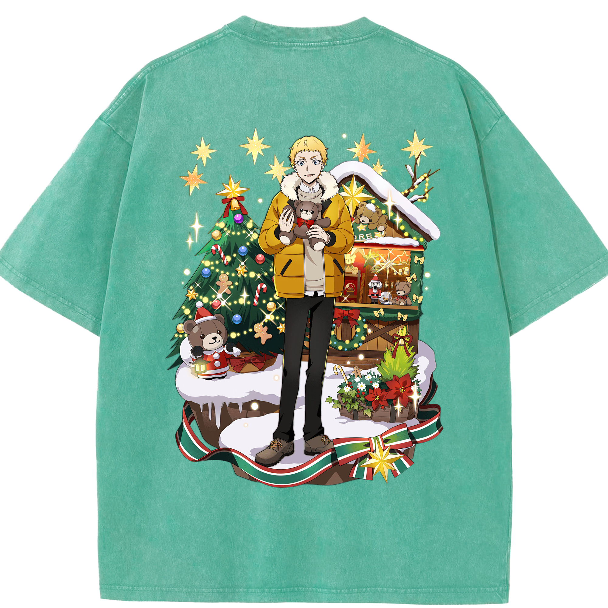 （画像用） 文豪ストレイドッグス Bungo Stray Dogs 綿100% ヴィンテージ風 半袖Tシャツ（背面プリント）